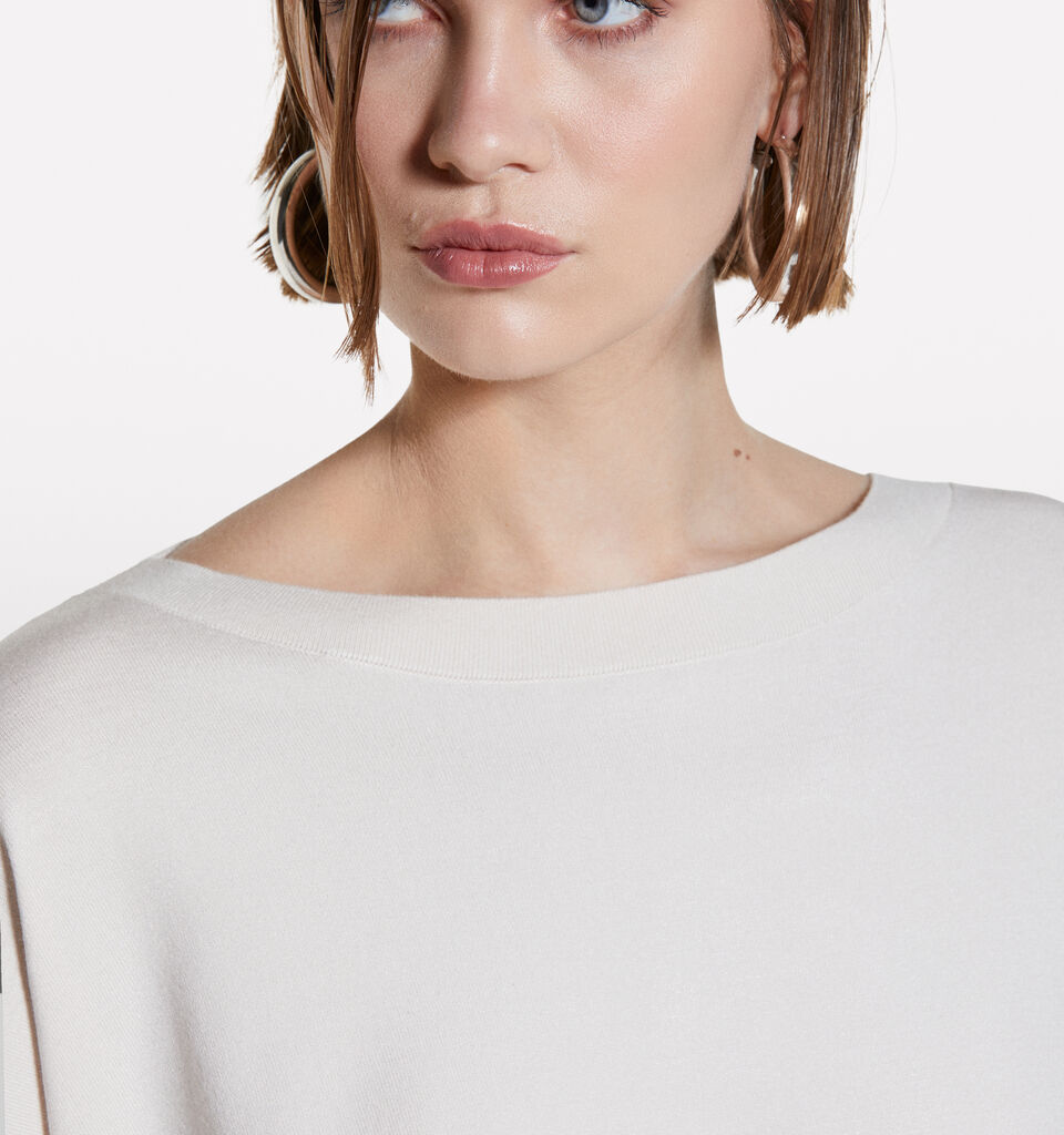 Maglia con scollo a barca bianco panna - null - Grigio Chiaro | Sisley image number 5